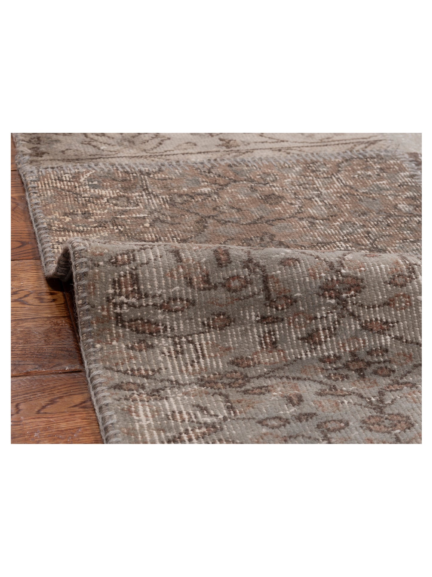 Patchwork Light Gray 8.2x9.10 Hand Knotted Rug