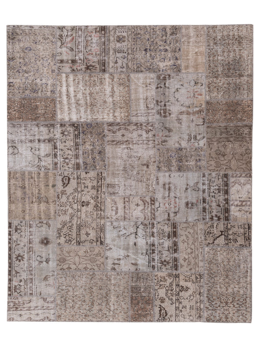 Pasha Turkish Vestige Patchwork  Light Gray  Contemporary