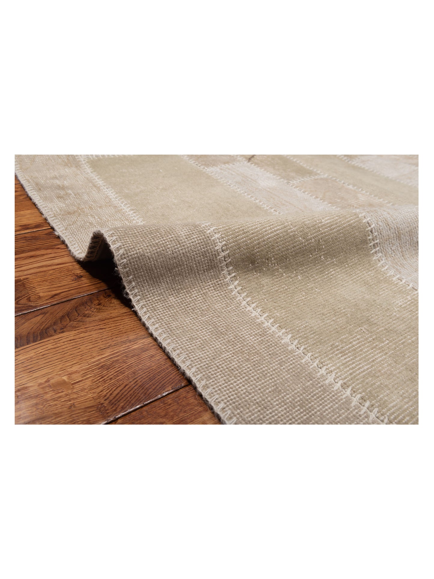 Patchwork Natural 8.4x9.11 Hand Knotted Rug