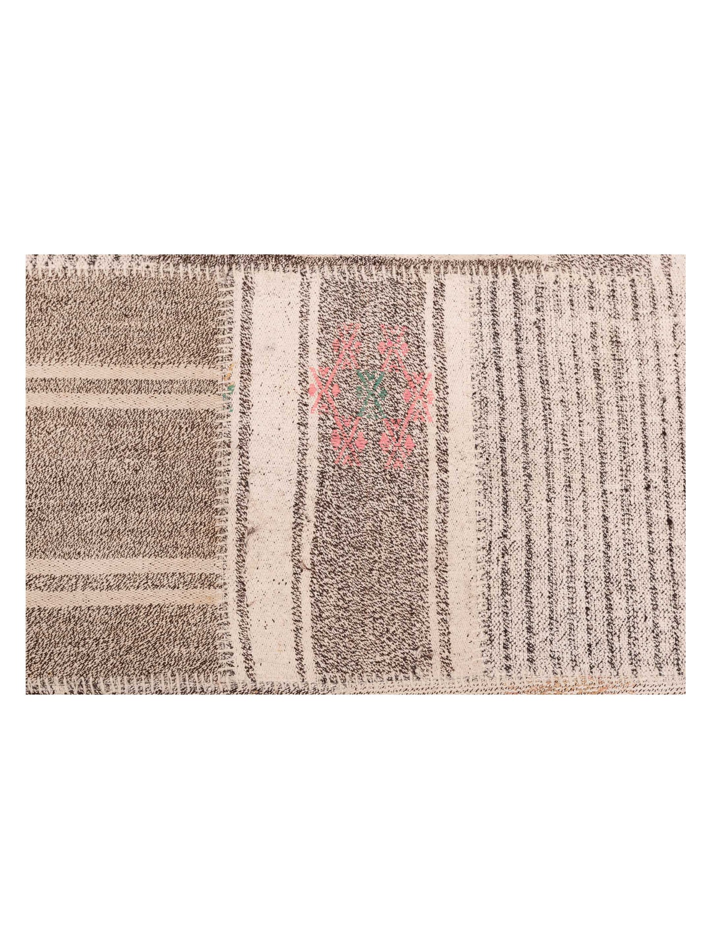 Patchwork Ivory Brown 8.3x11.6 Hand Knotted Rug