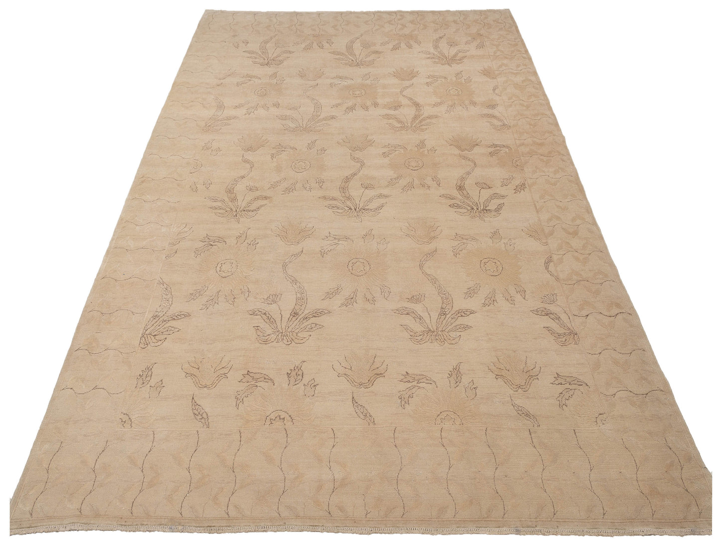 Vintage Ivory 9.1x12.8 Hand Knotted Rug