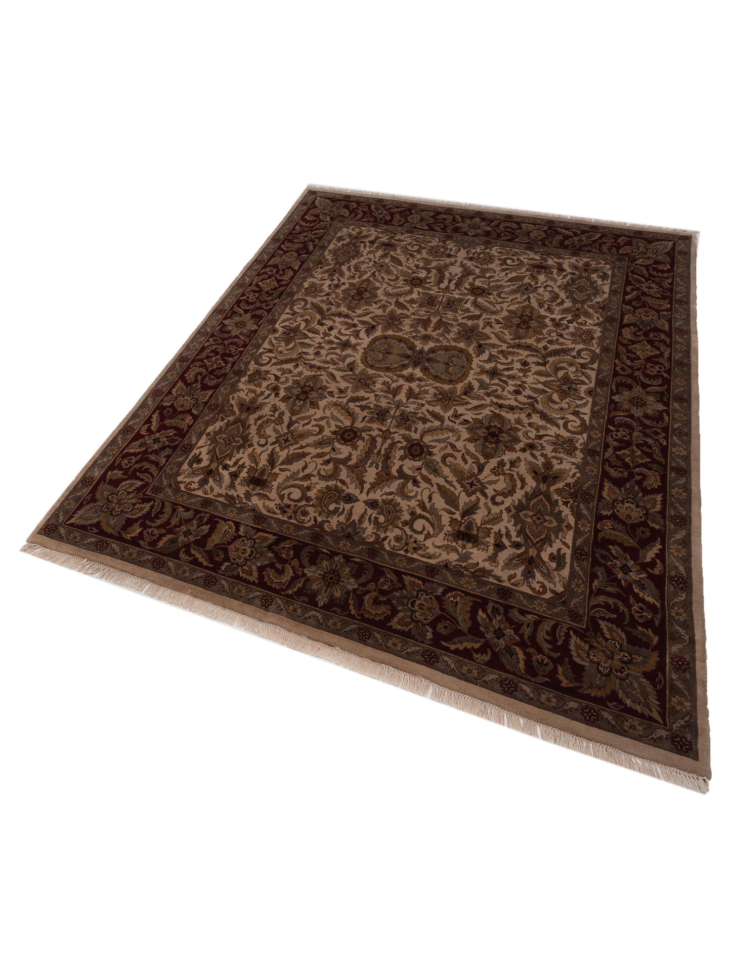 Zardun Plum Gold 8x10 Hand Knotted Rug
