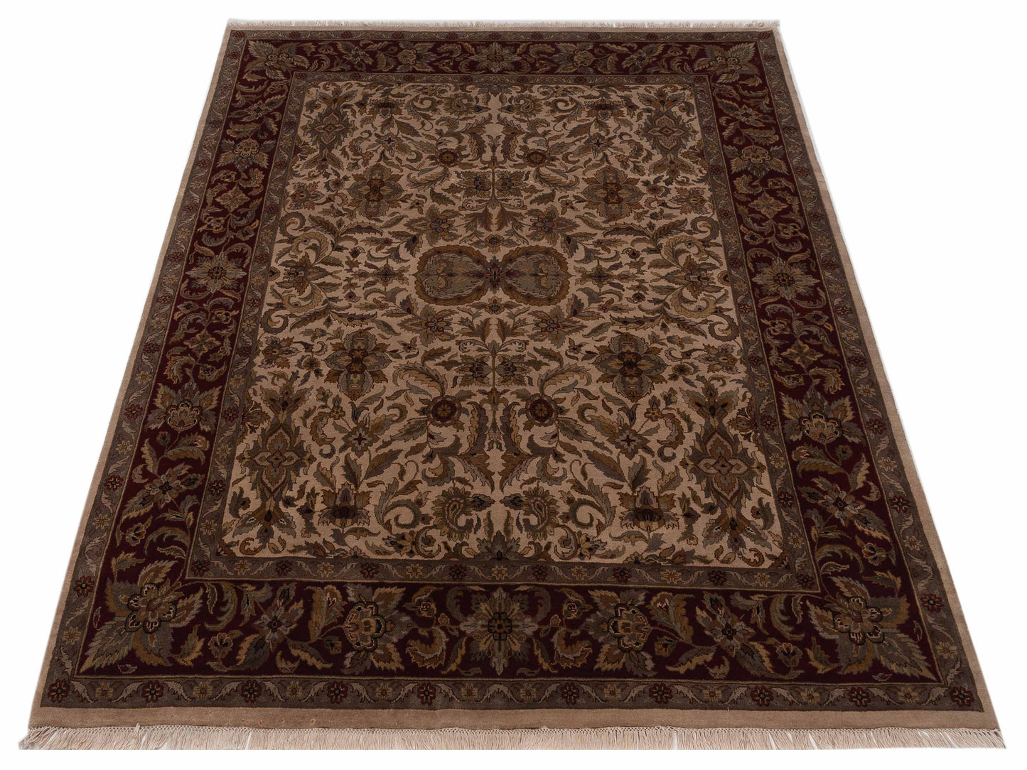 Zardun Plum Gold 8x10 Hand Knotted Rug