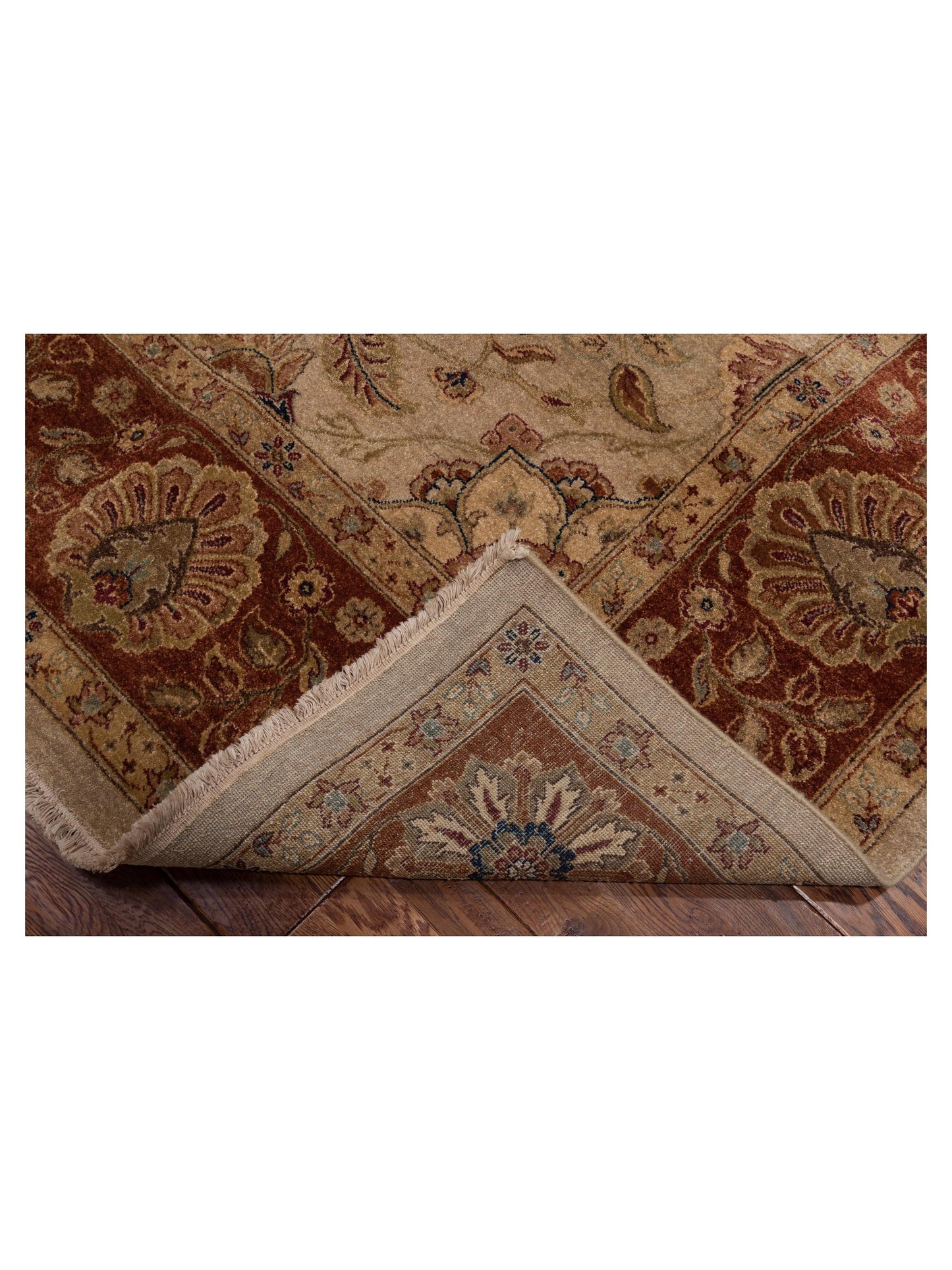 Zardun Beige Rust 8.1x10.2 Hand Knotted Rug