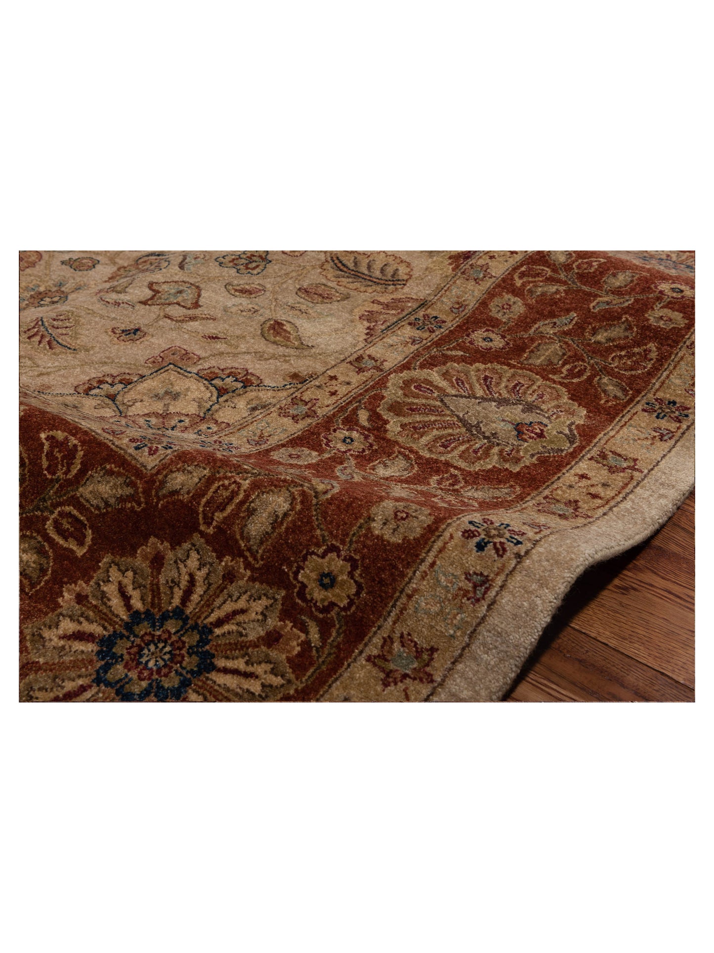 Zardun Beige Rust 8.1x10.2 Hand Knotted Rug