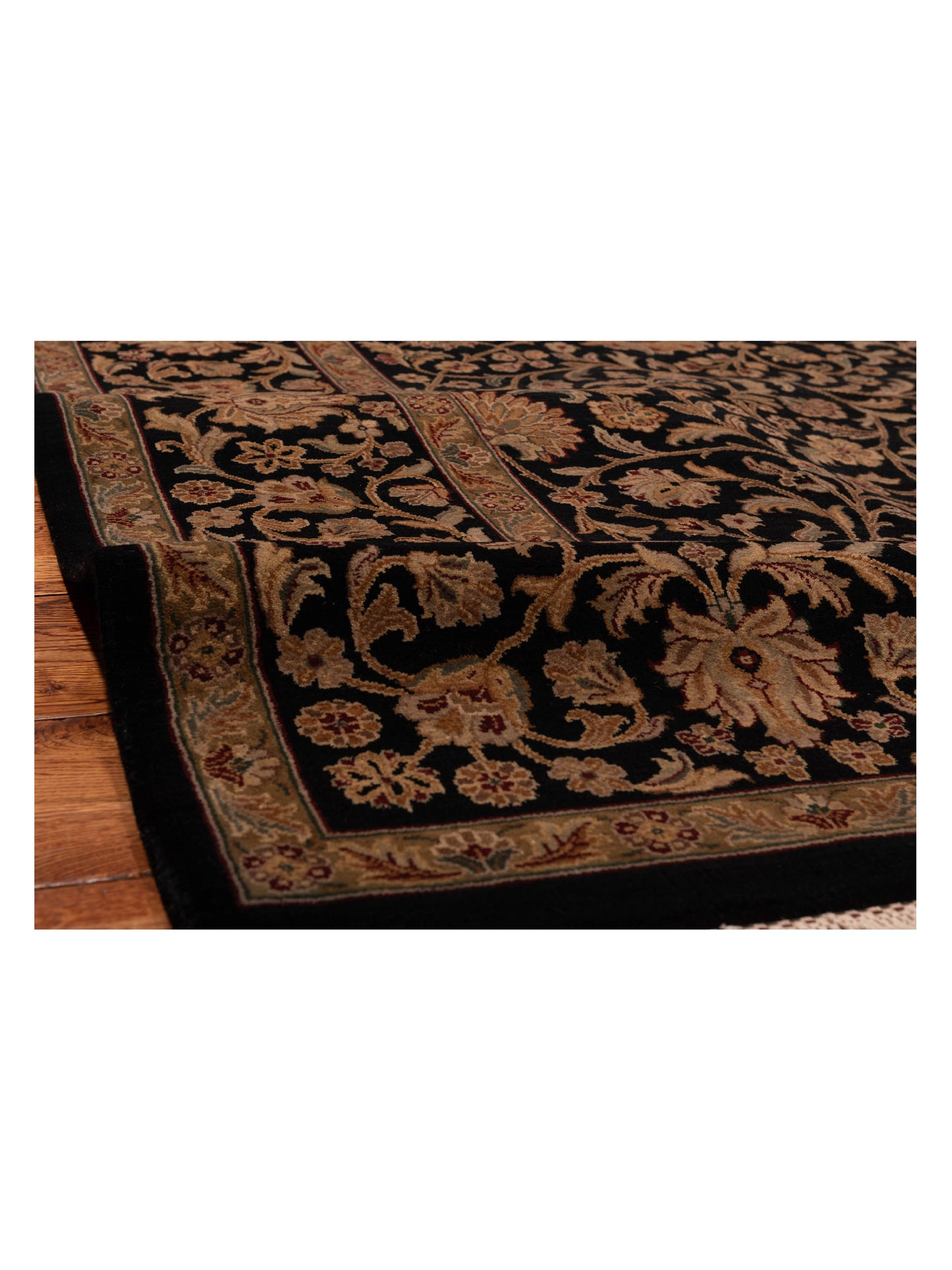 Javhera Black Black 8.7x11.8 Hand Knotted Rug