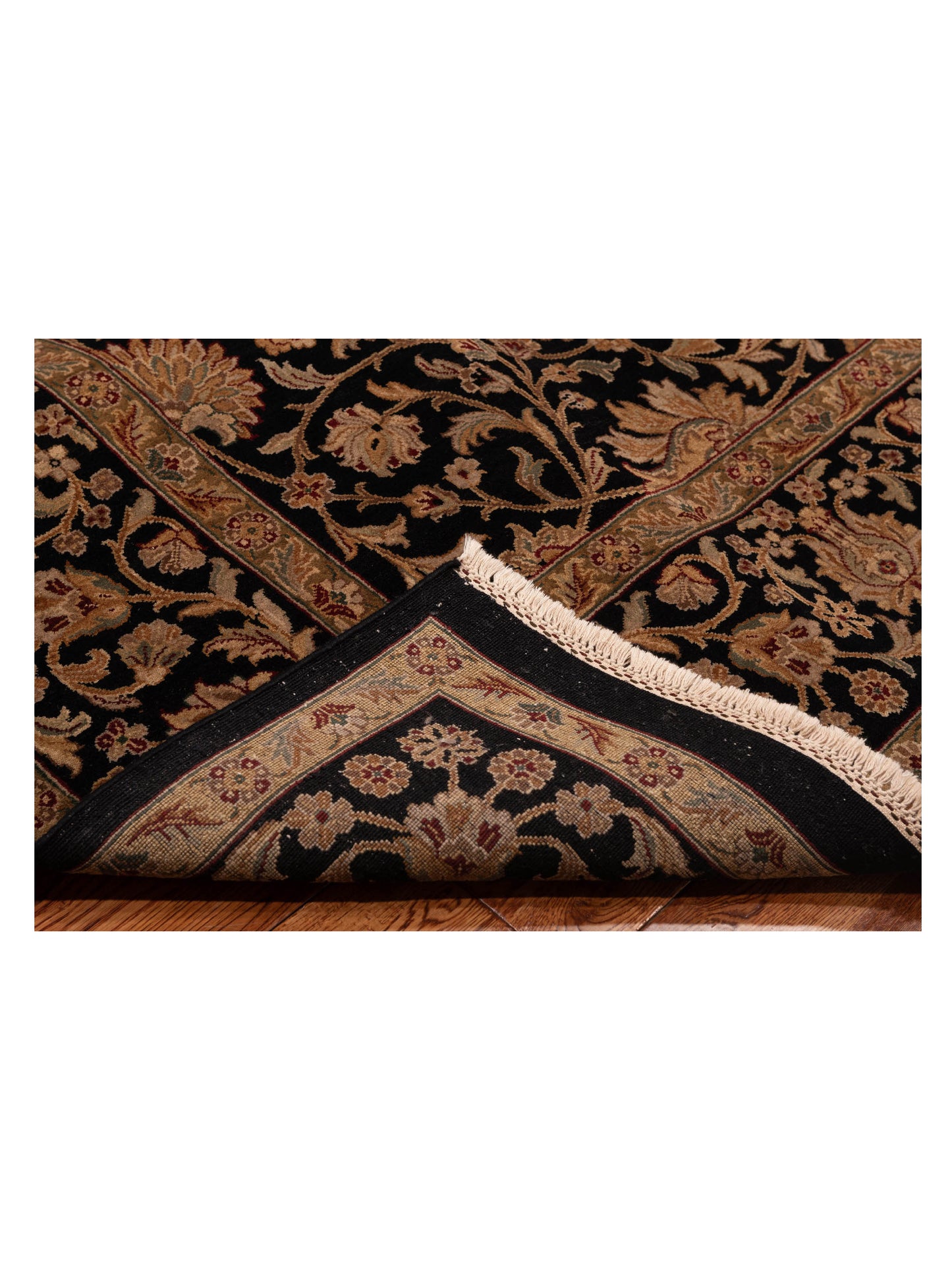 Javhera Black Black 8.7x11.8 Hand Knotted Rug