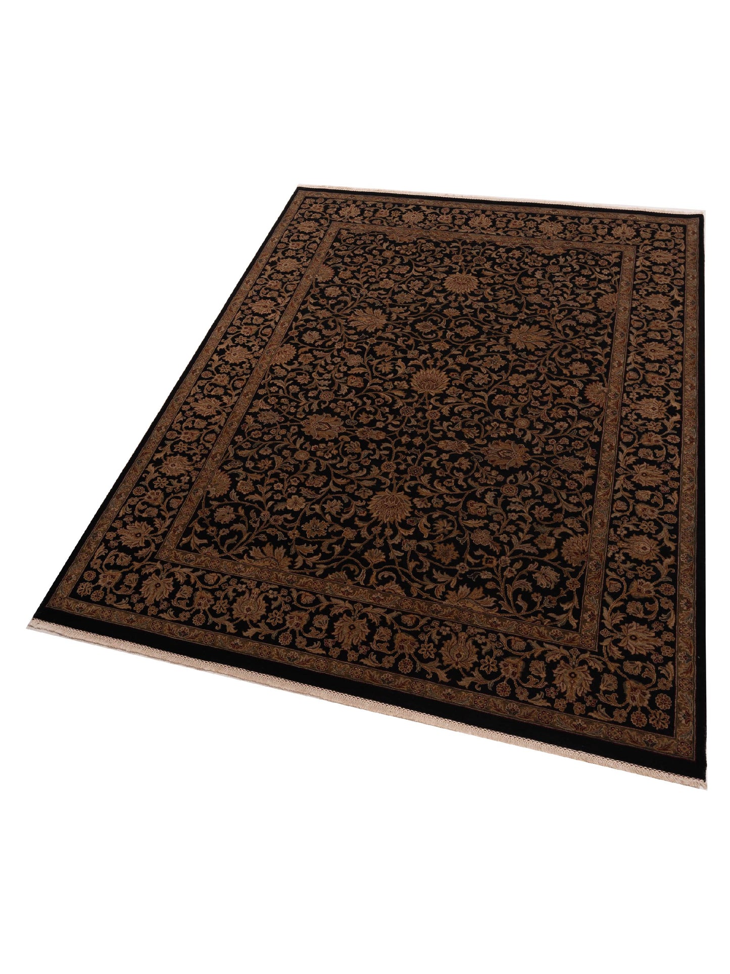 Javhera Black Black 8.7x11.8 Hand Knotted Rug