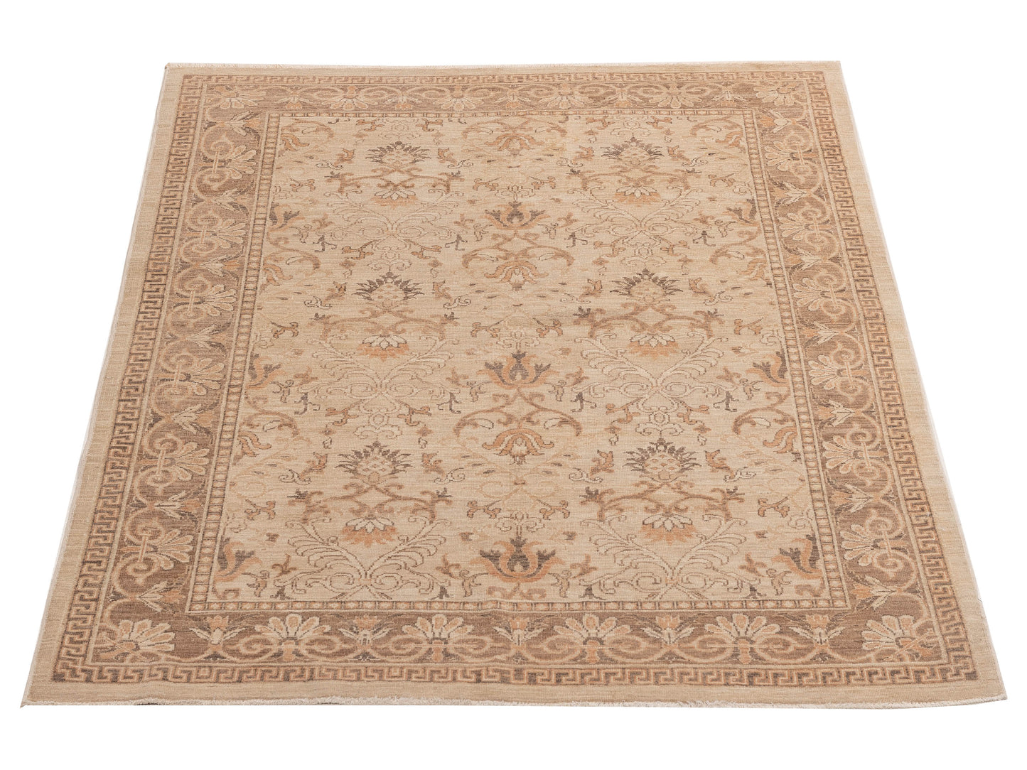 Lailora Beige Brown 5.1x6.8 Hand Knotted Rug