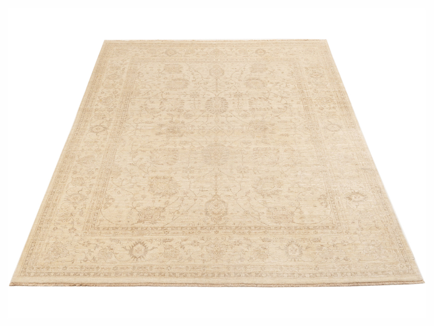 Lailora Ivory Ivory 7.10x9.9 Hand Knotted Rug