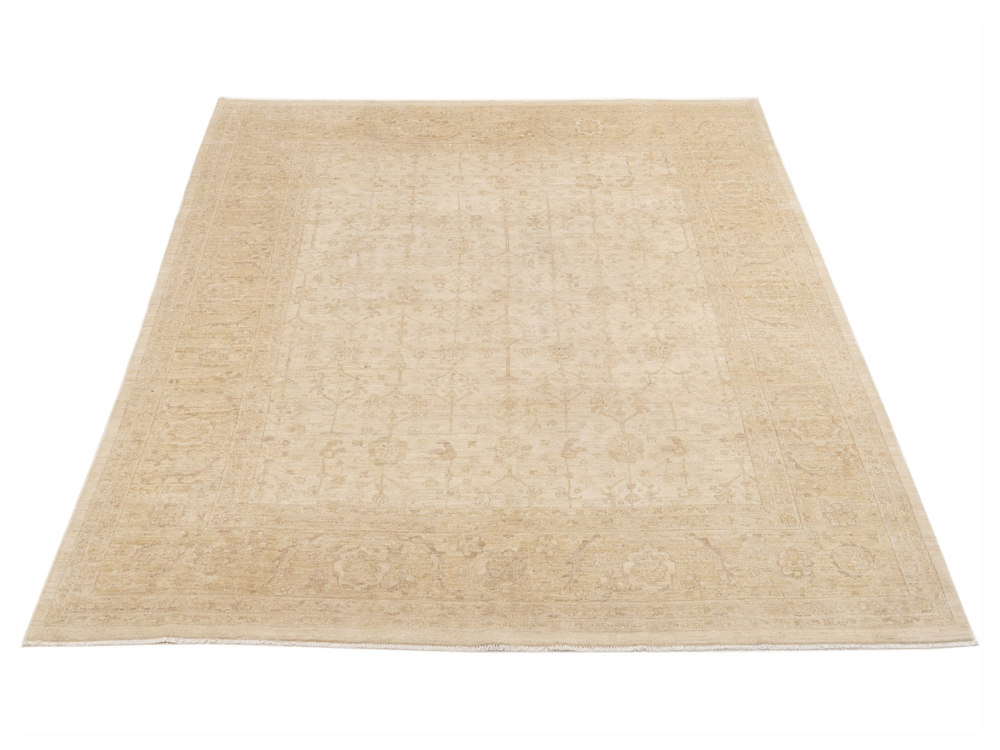 Lailora Ivory Gold 8x9.8 Hand Knotted Rug