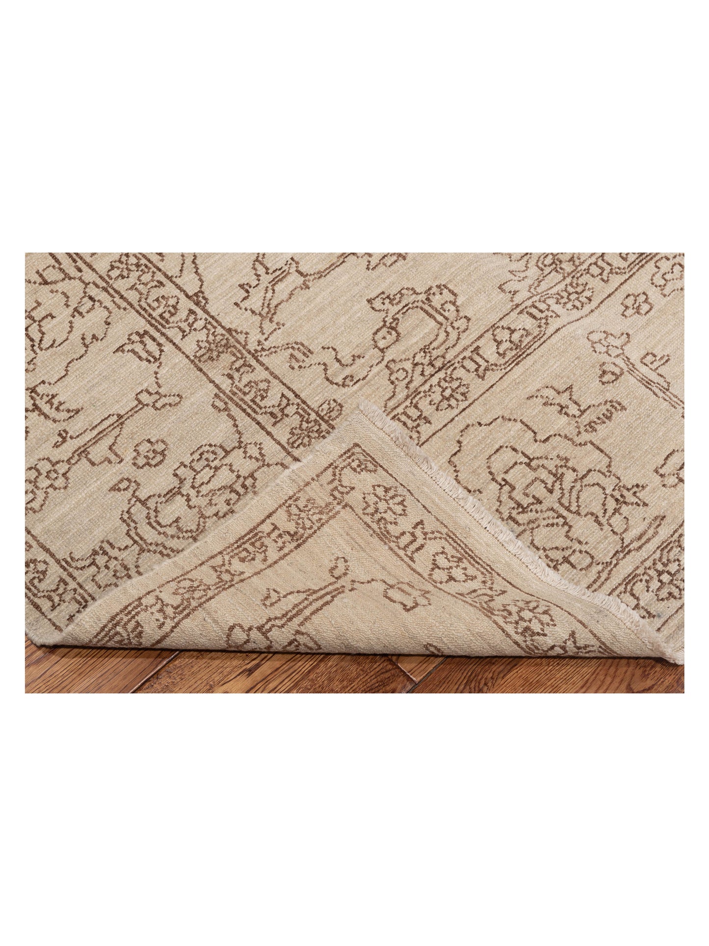 Elowen Ivory Brown 8.2x9.10 Hand Knotted Rug