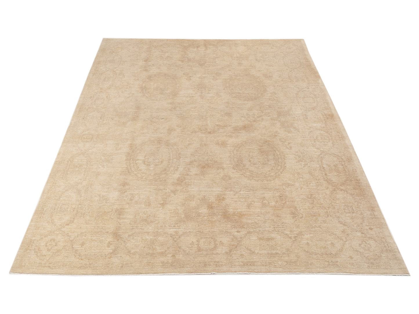 Sabira Beige Brown 9x11.6 Hand Knotted Rug