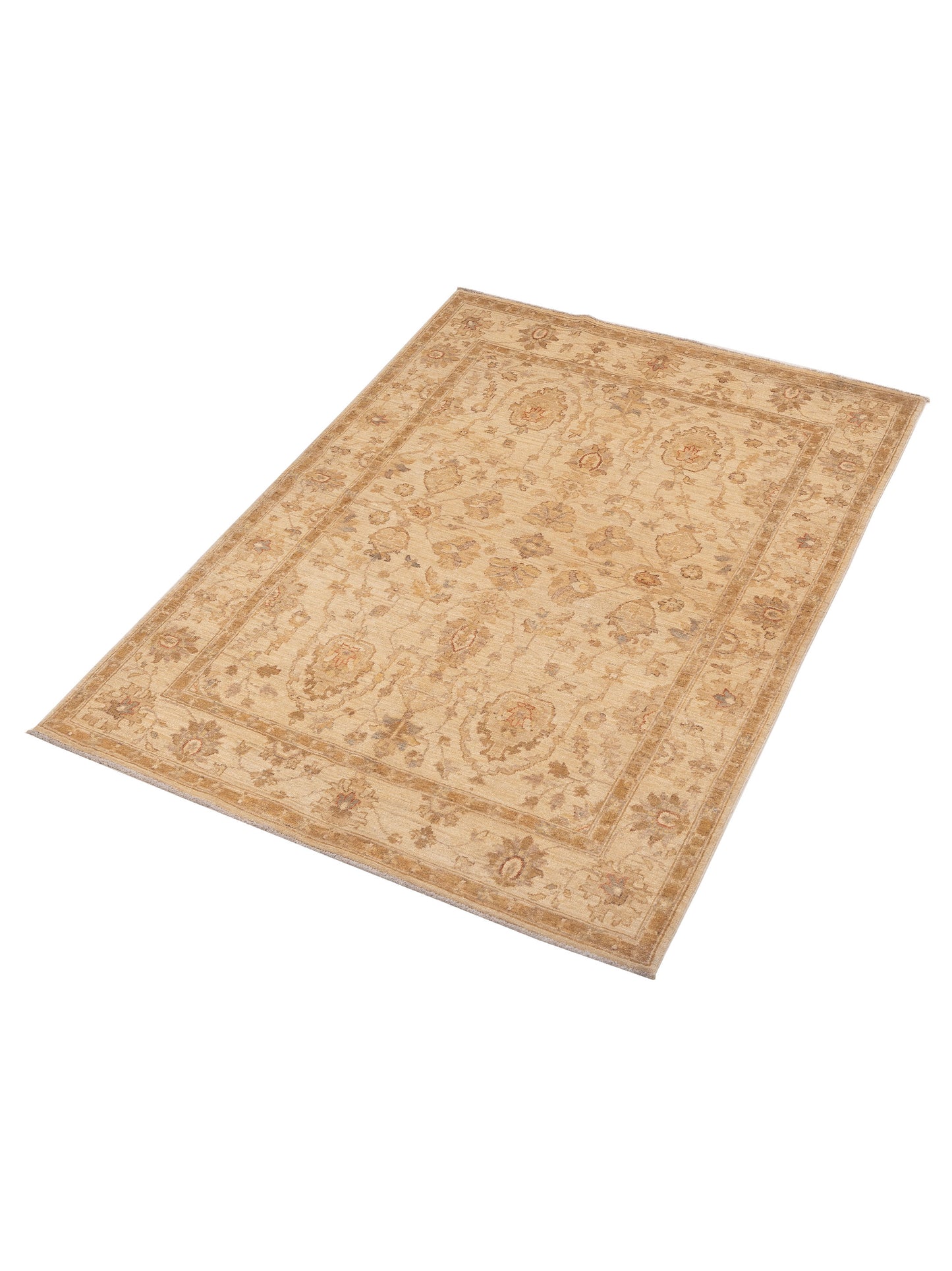 Sabira Beige Beige 5x6.8 Hand Knotted Rug