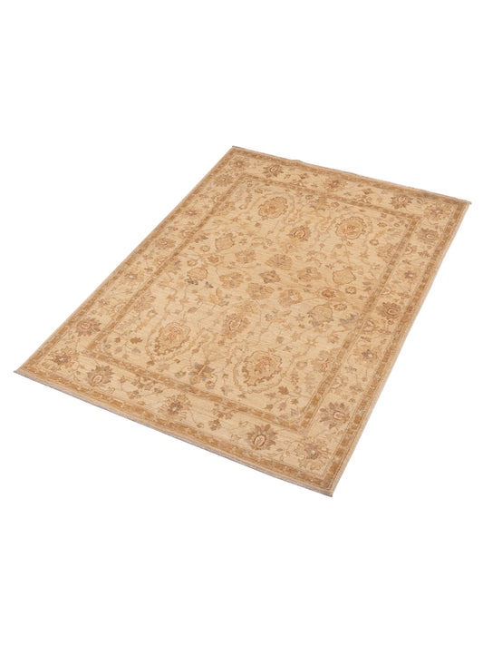 Sabira Beige Beige 5x6.8 Hand Knotted Rug