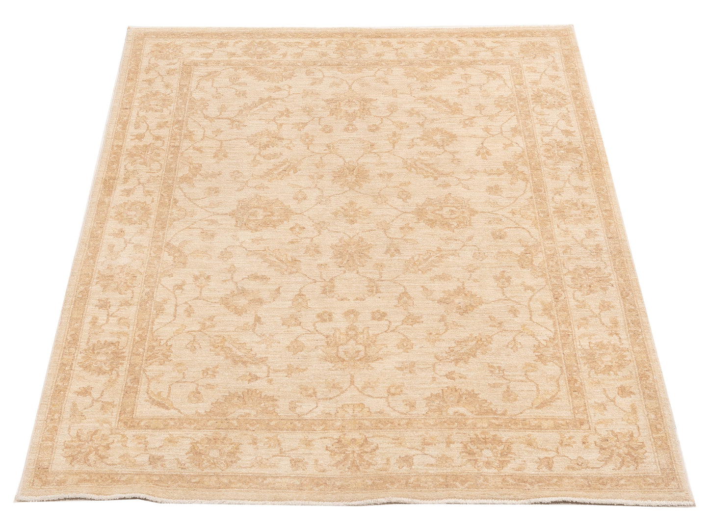 Sabira Beige 5x6.10 Hand Knotted Rug