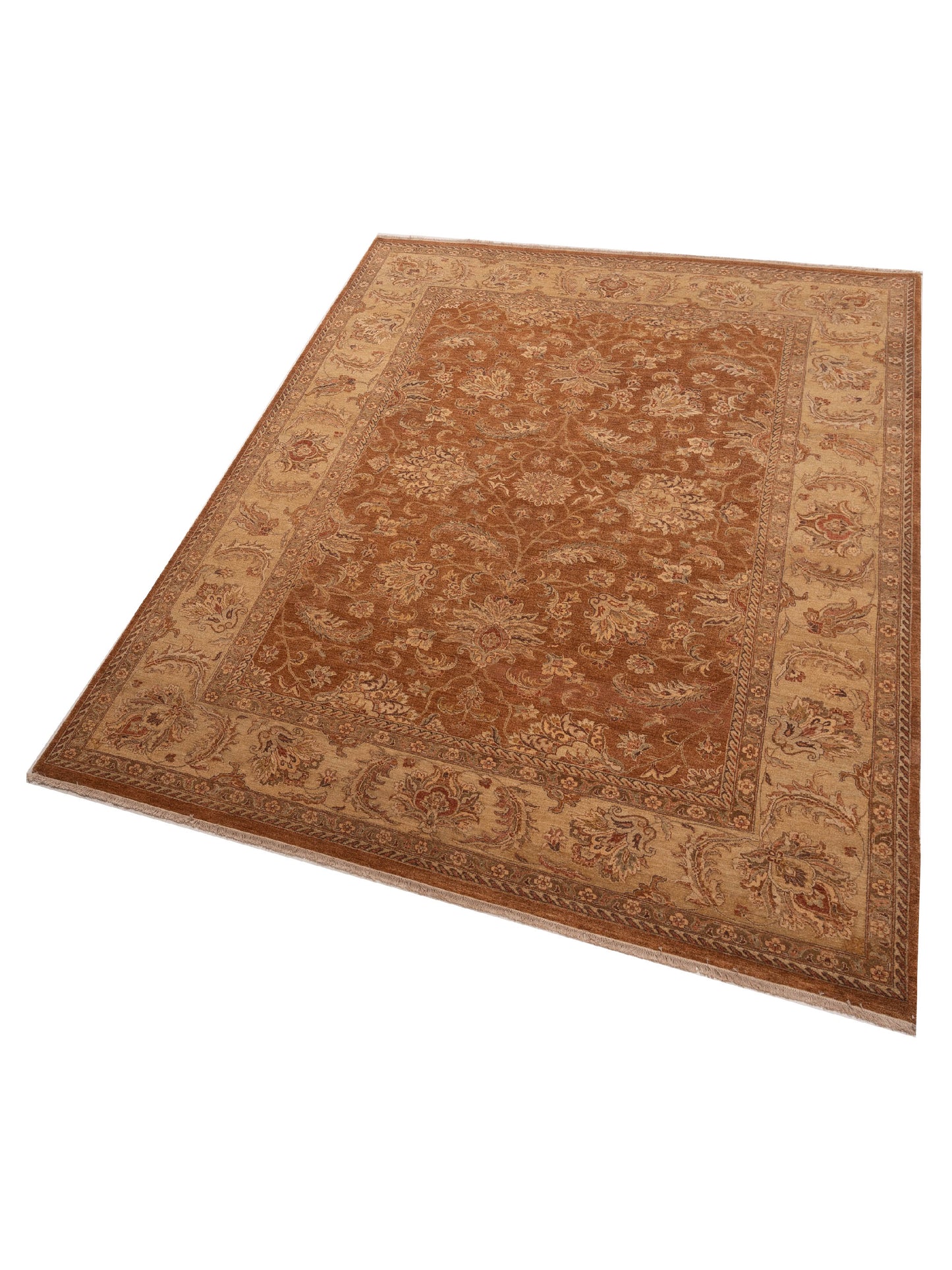 Zardun Copper Ivory 8.10x11.8 Hand Knotted Rug