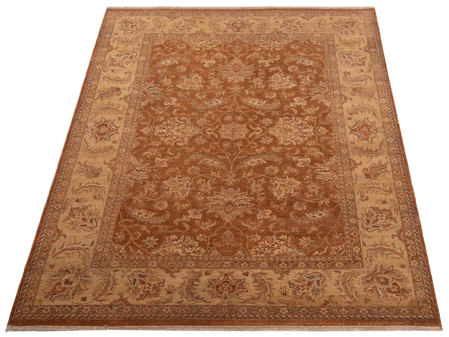 Zardun Copper Ivory 8.10x11.8 Hand Knotted Rug