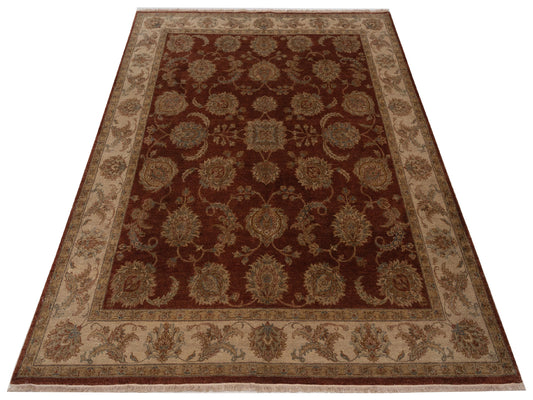 Zardun Rust Ivory 8.1x9.11 Hand Knotted Rug