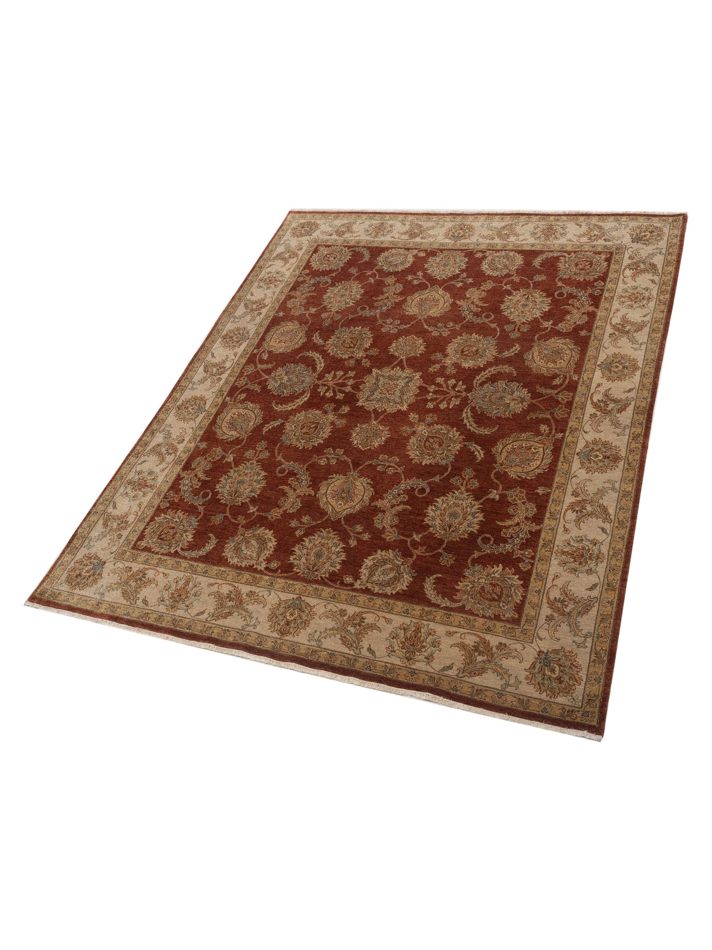 Corvella Rust Ivory 8x10 Hand Knotted Rug