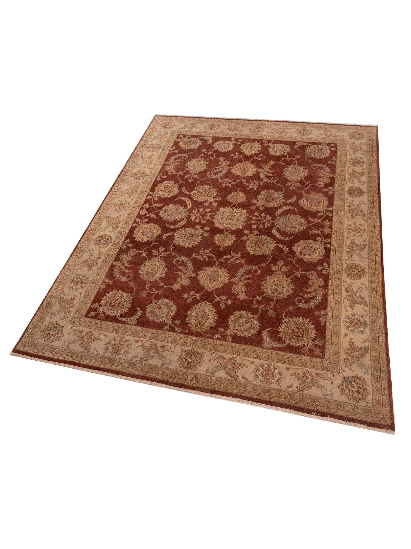 Zardun Rust Ivory 8.11x11.11 Hand Knotted Rug