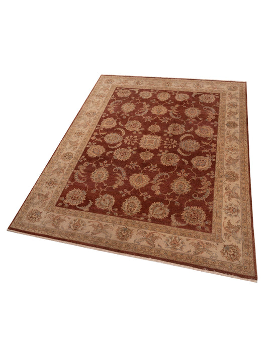 Zardun Rust Ivory 8.11x11.11 Hand Knotted Rug