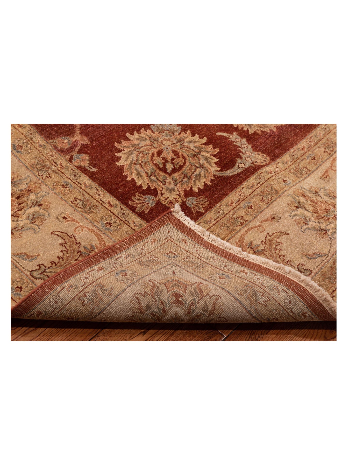 Zardun Rust Ivory 8.11x11.11 Hand Knotted Rug