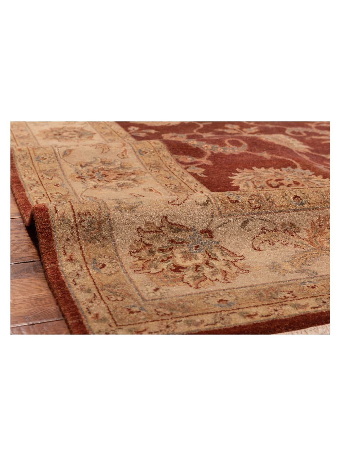 Zardun Rust Ivory 8.11x11.11 Hand Knotted Rug
