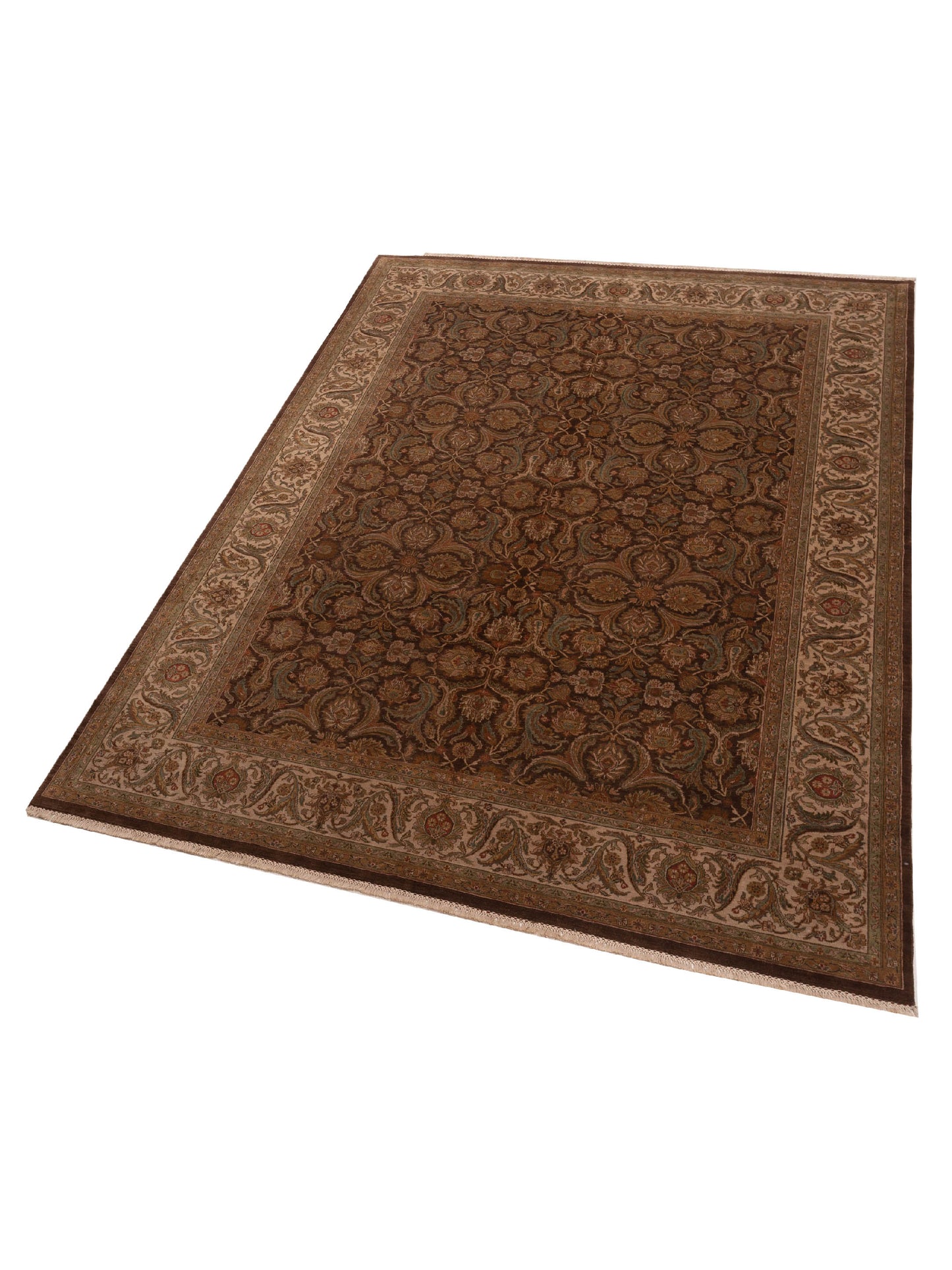 Corvella Brown Ivory 8.9x11.9 Hand Knotted Rug