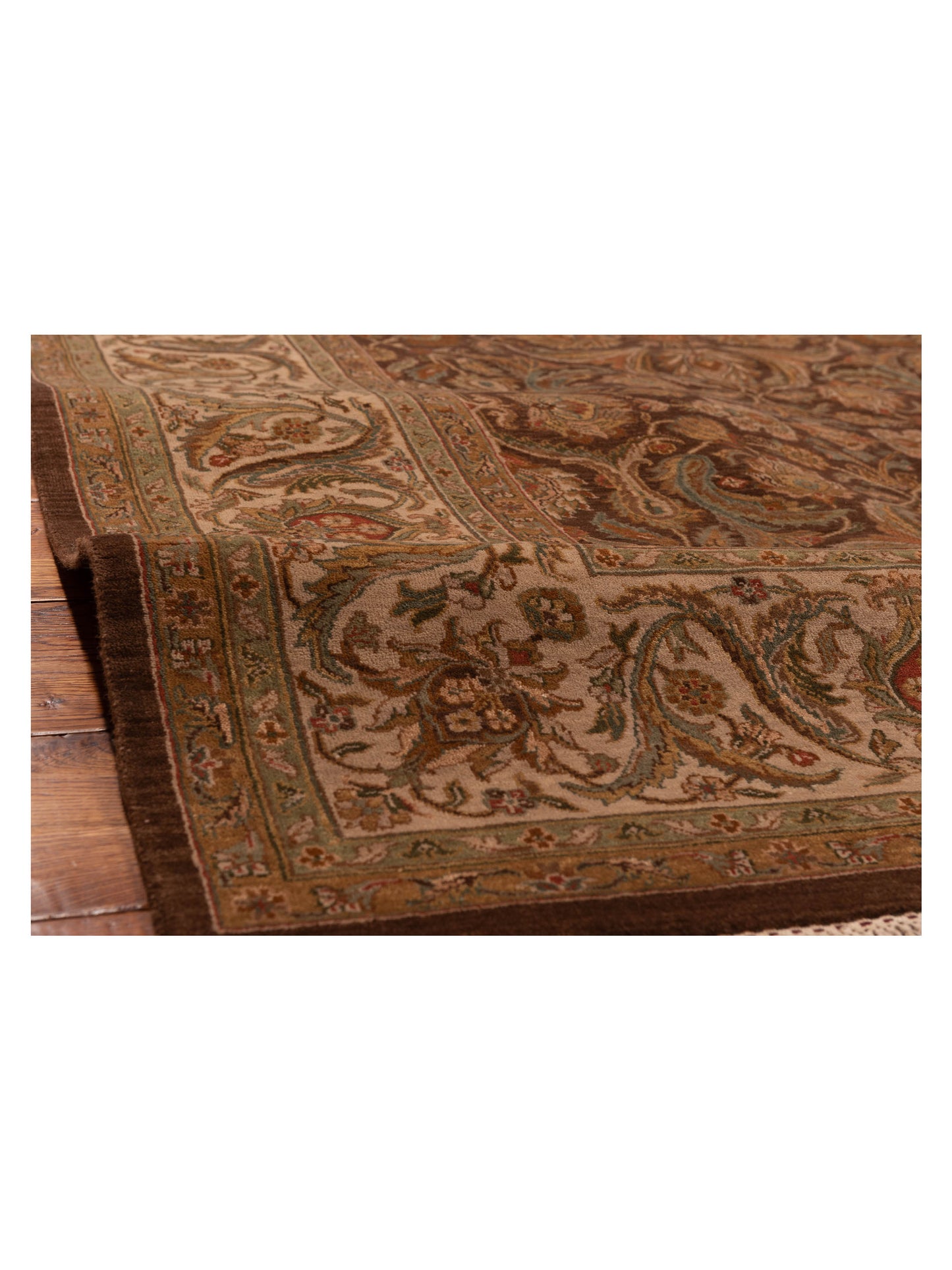 Corvella Brown Ivory 8.9x11.9 Hand Knotted Rug