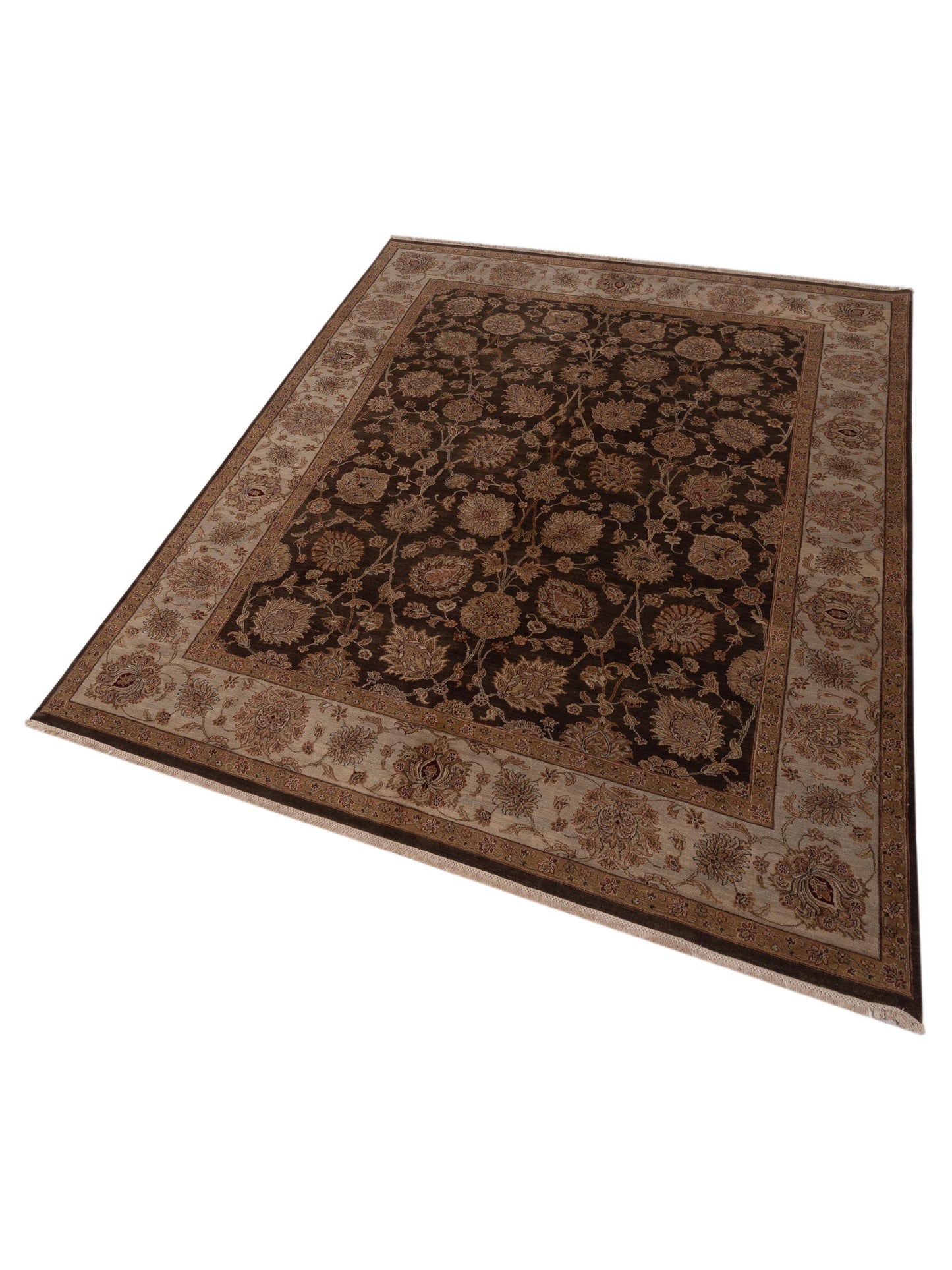 Corvella Brown Ivory 8x10 Hand Knotted Rug