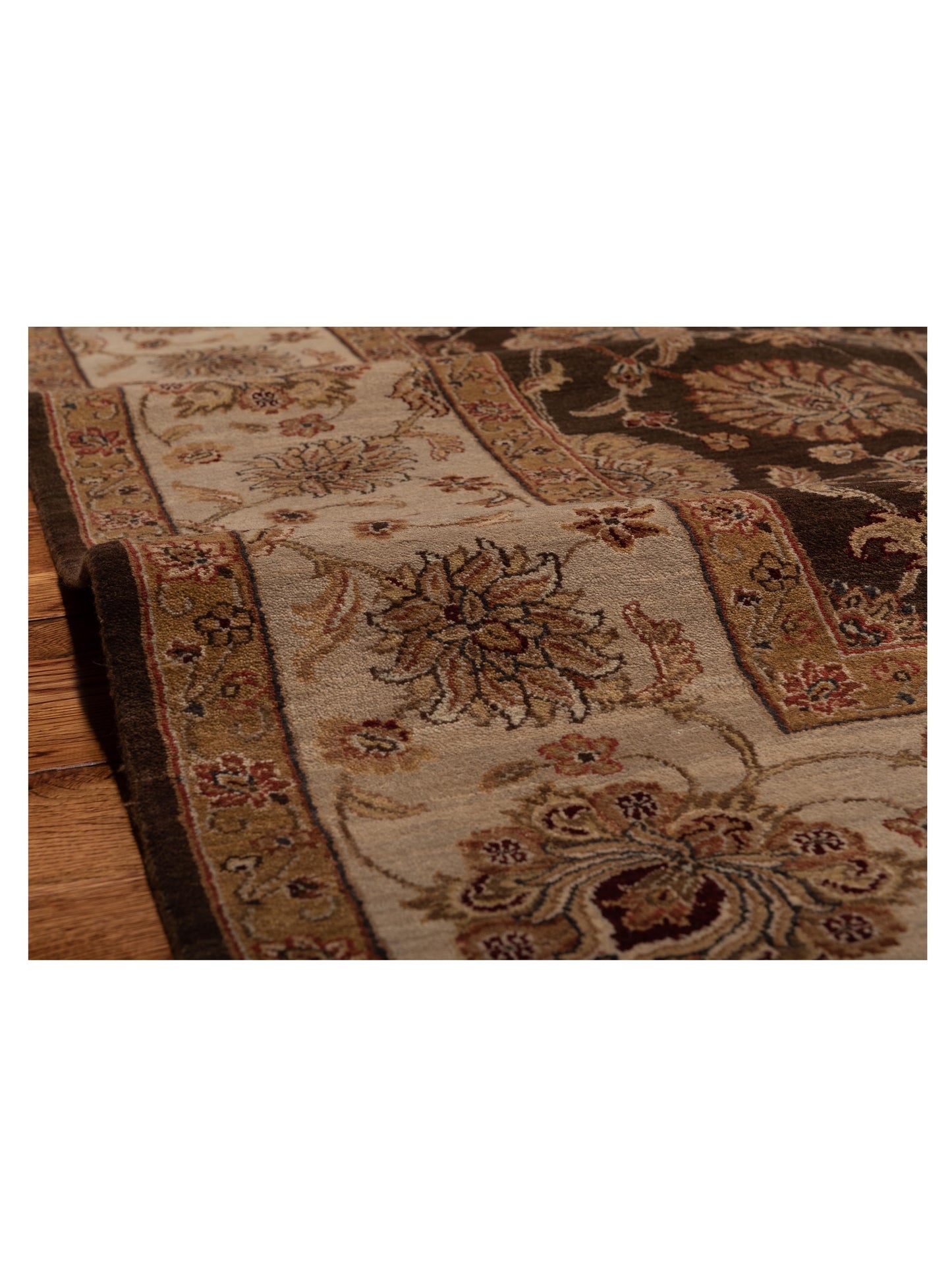 Corvella Brown Ivory 8x10 Hand Knotted Rug