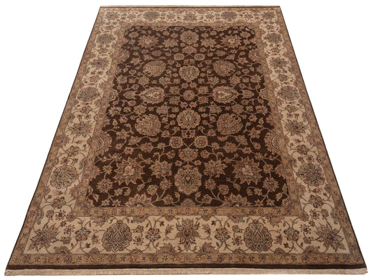Corvella Brown Ivory 7.10x10 Hand Knotted Rug