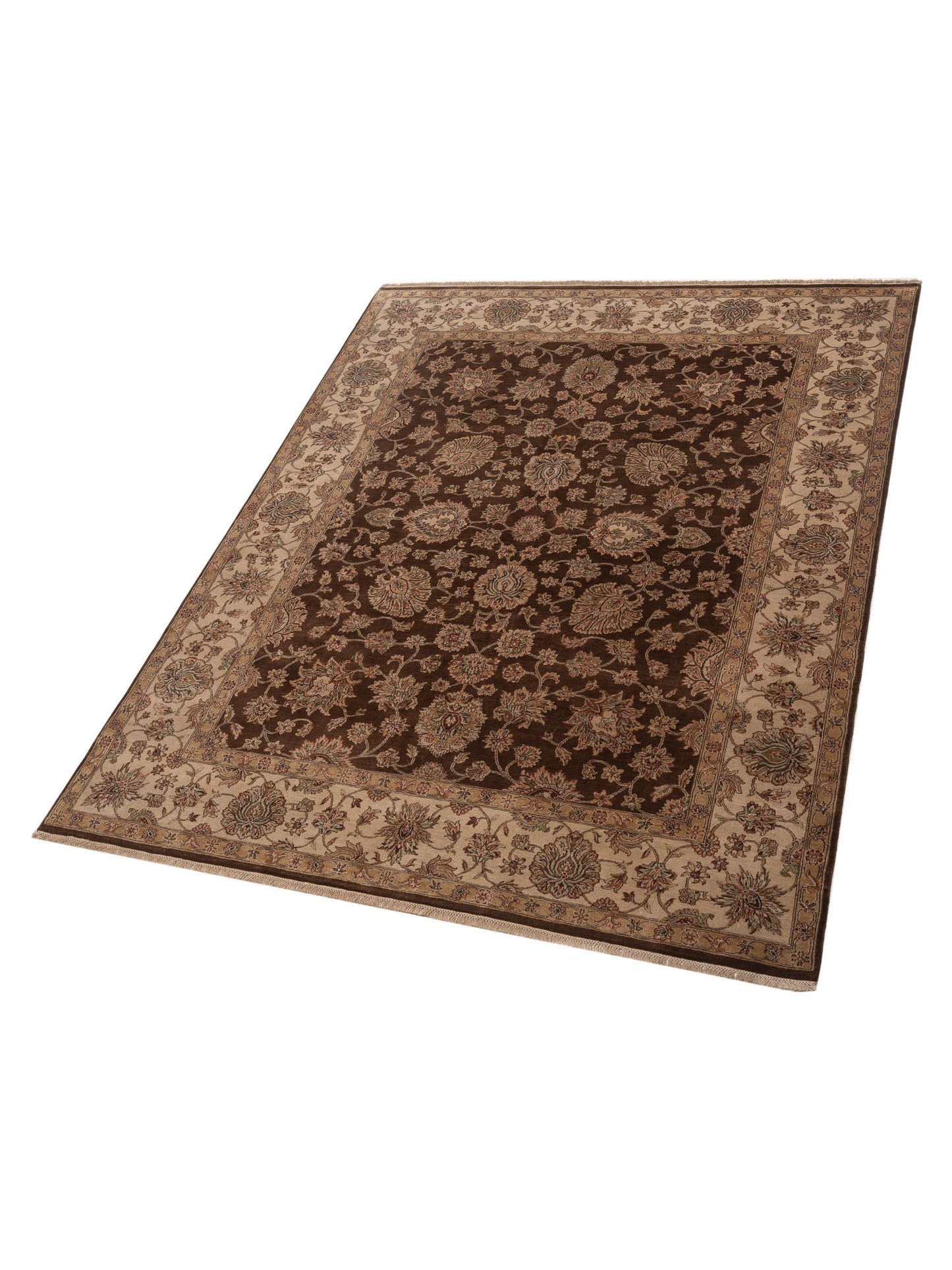 Corvella Brown Ivory 7.10x10 Hand Knotted Rug