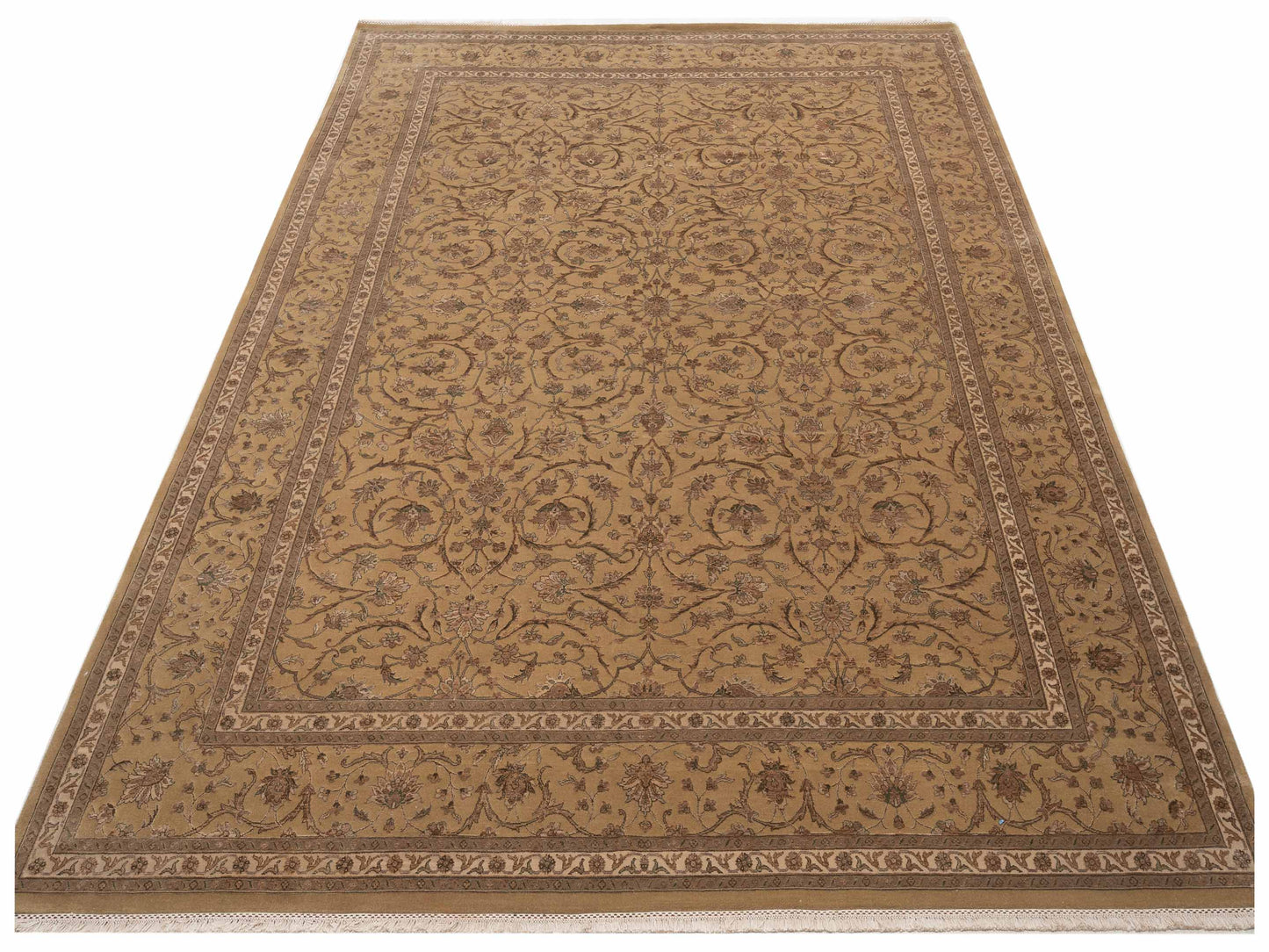 Javira Silk Gold Gold 8.10x12 Hand Knotted Rug