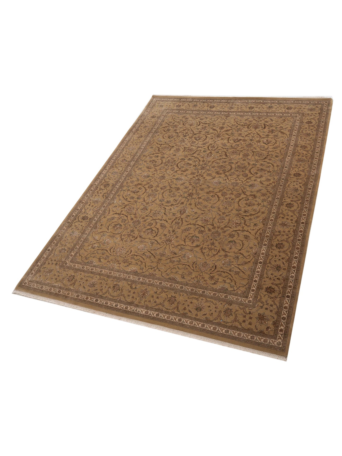 Javira Silk Gold Gold 8.10x12 Hand Knotted Rug