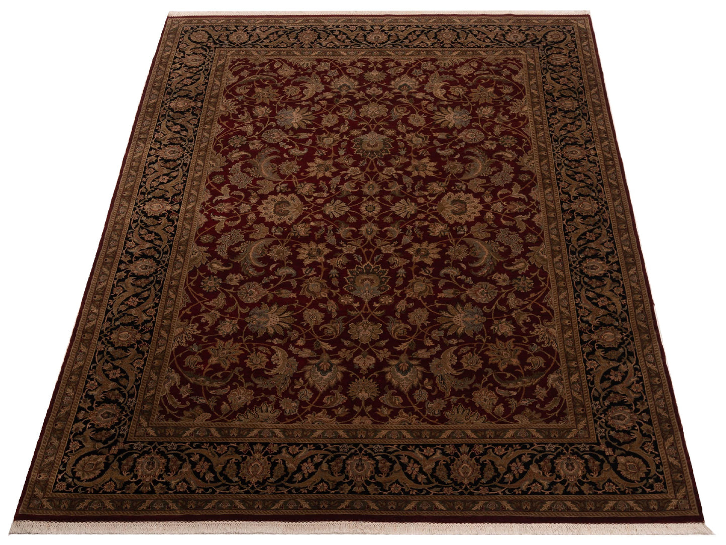 Corvella Red Black 9.1x12.6 Hand Knotted Rug