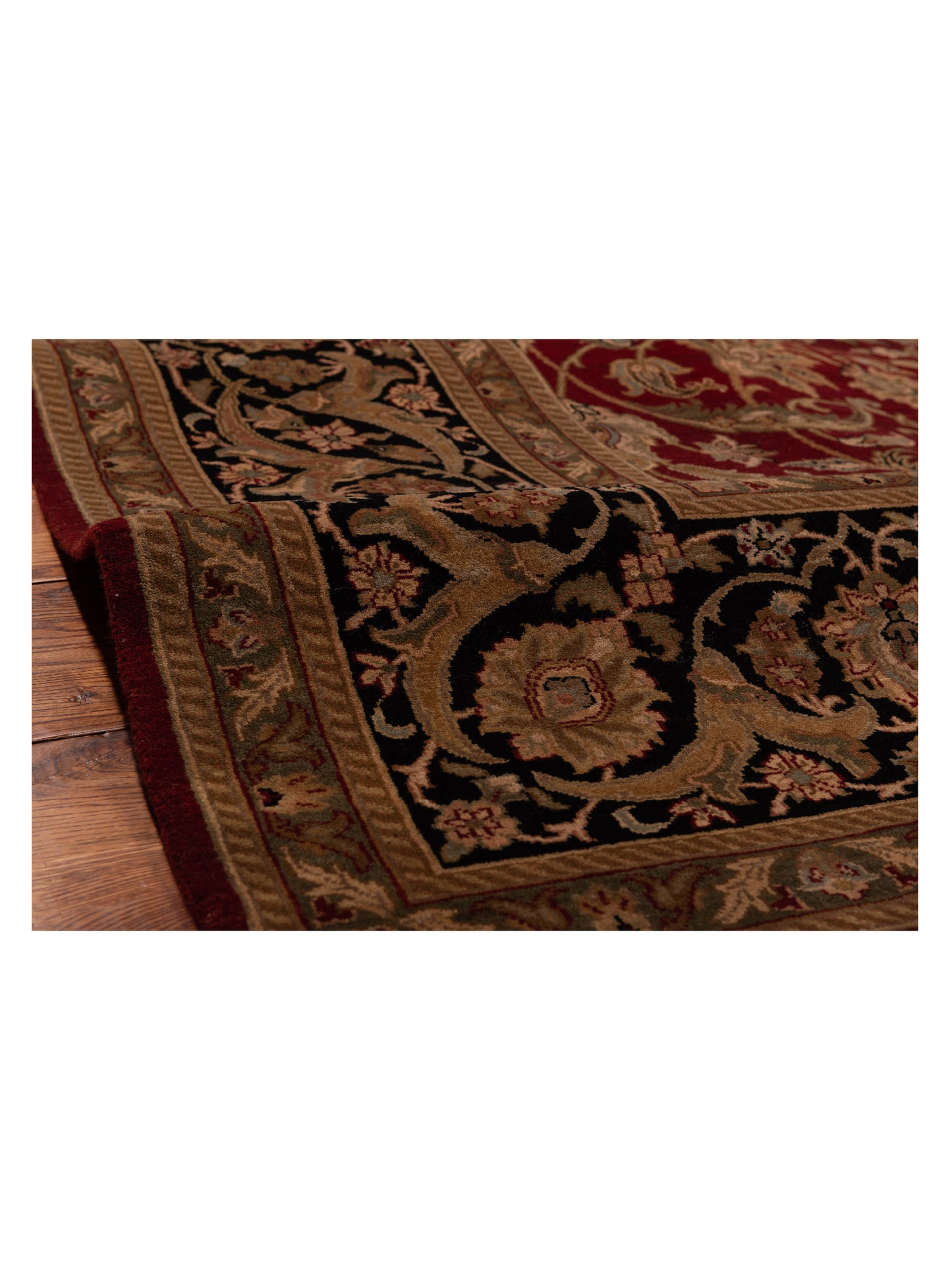 Corvella Red Black 9.1x12.6 Hand Knotted Rug