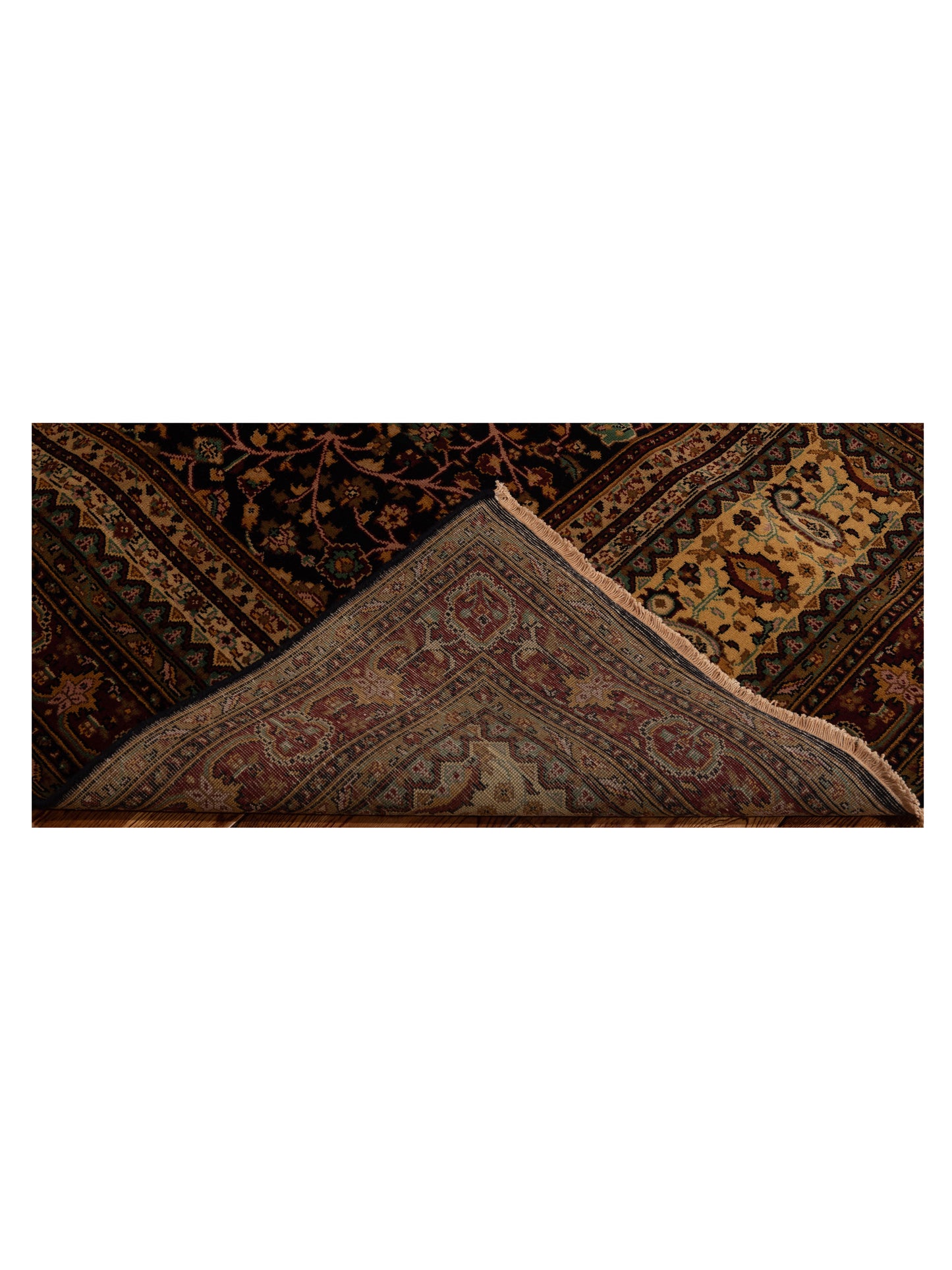 Sansira Black Red 4x6.3 Hand Knotted Rug