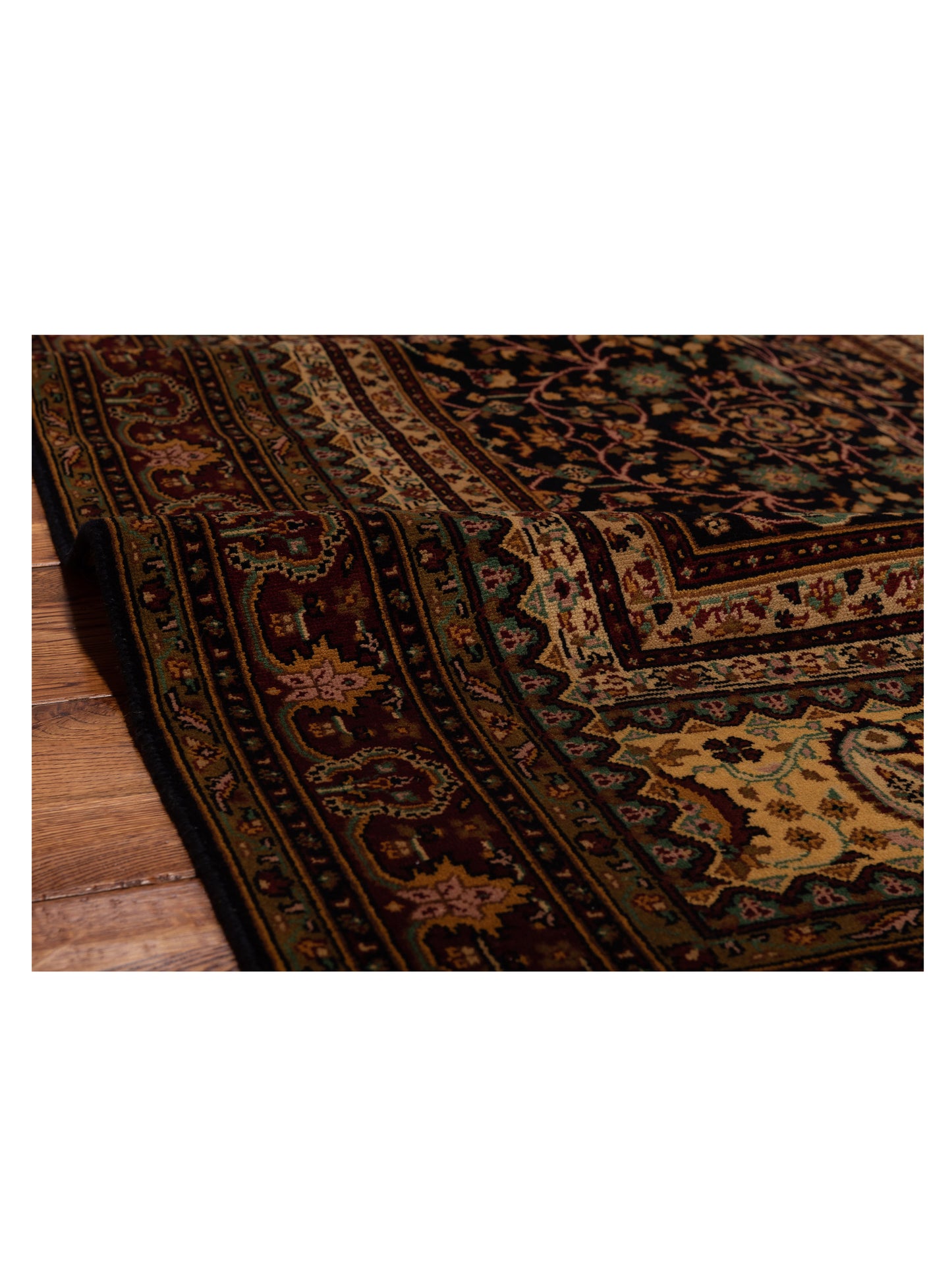 Sansira Black Red 4x6.3 Hand Knotted Rug