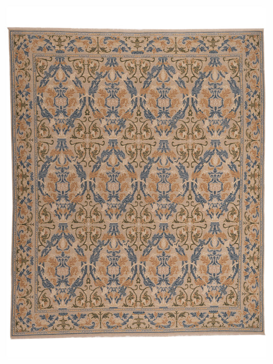 Petalyn Beige Beige 10.6x12.6 Hand Knotted Rug