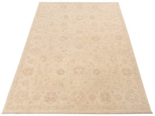 Sabira Beige Ivory 6x8.11 Hand Knotted Rug