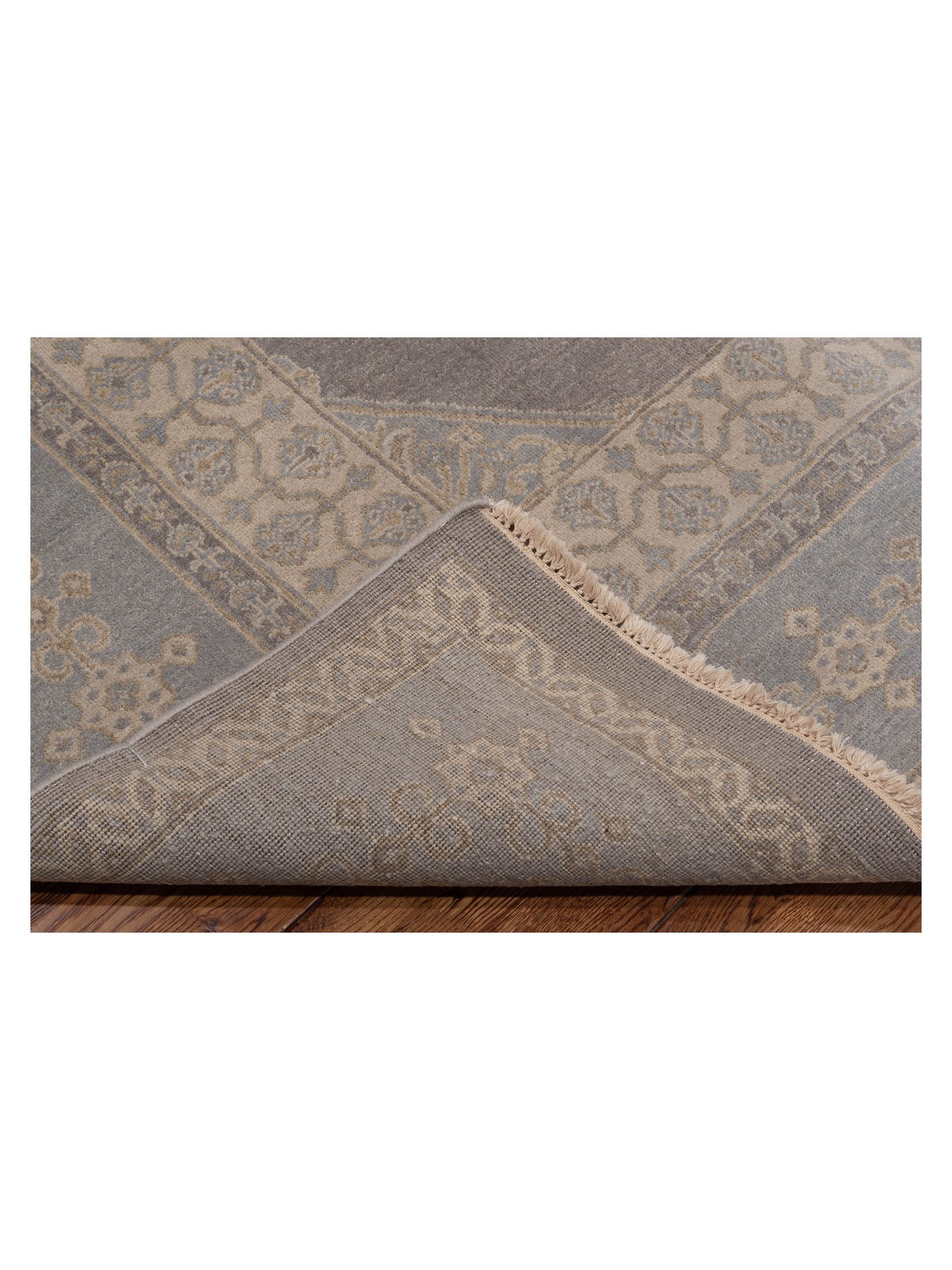 Rosetta Gray 8.1x10.1 Hand Knotted Rug