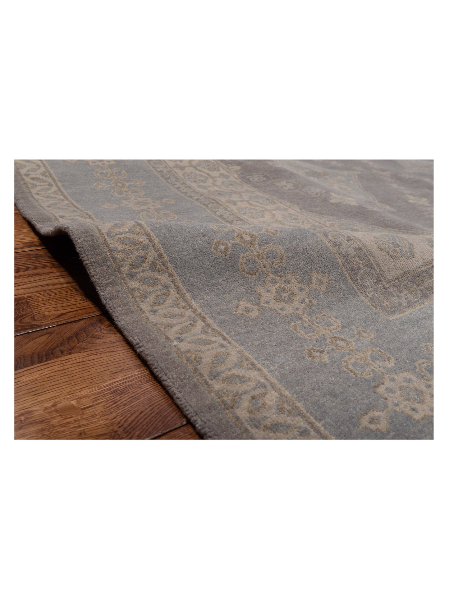 Rosetta Gray 8.1x10.1 Hand Knotted Rug