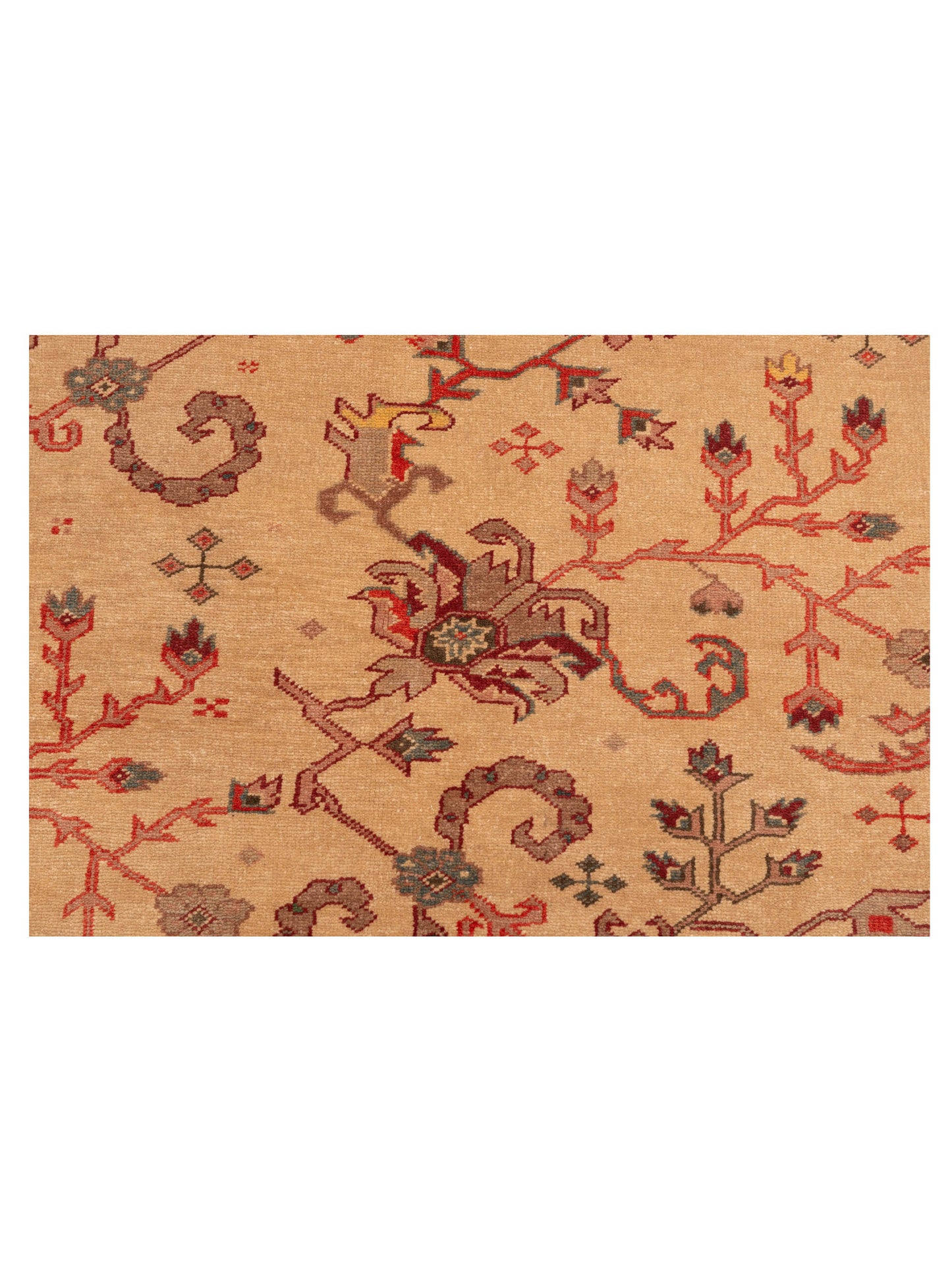 Antiqua Loom Ivory Rust 6.8x9.7 Hand Knotted Rug
