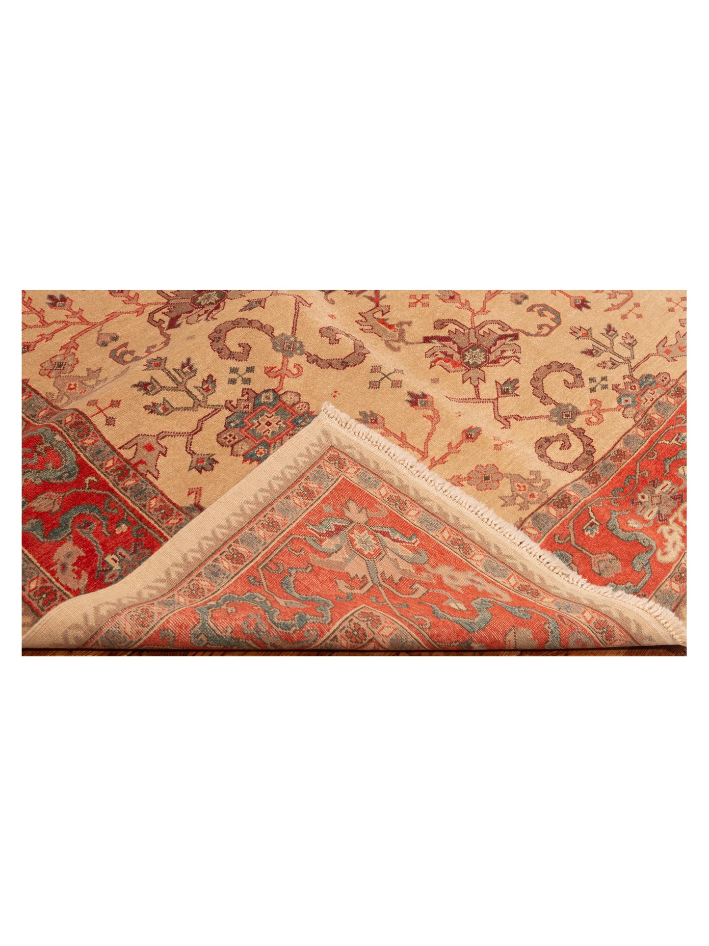 Antiqua Loom Ivory Rust 6.8x9.7 Hand Knotted Rug