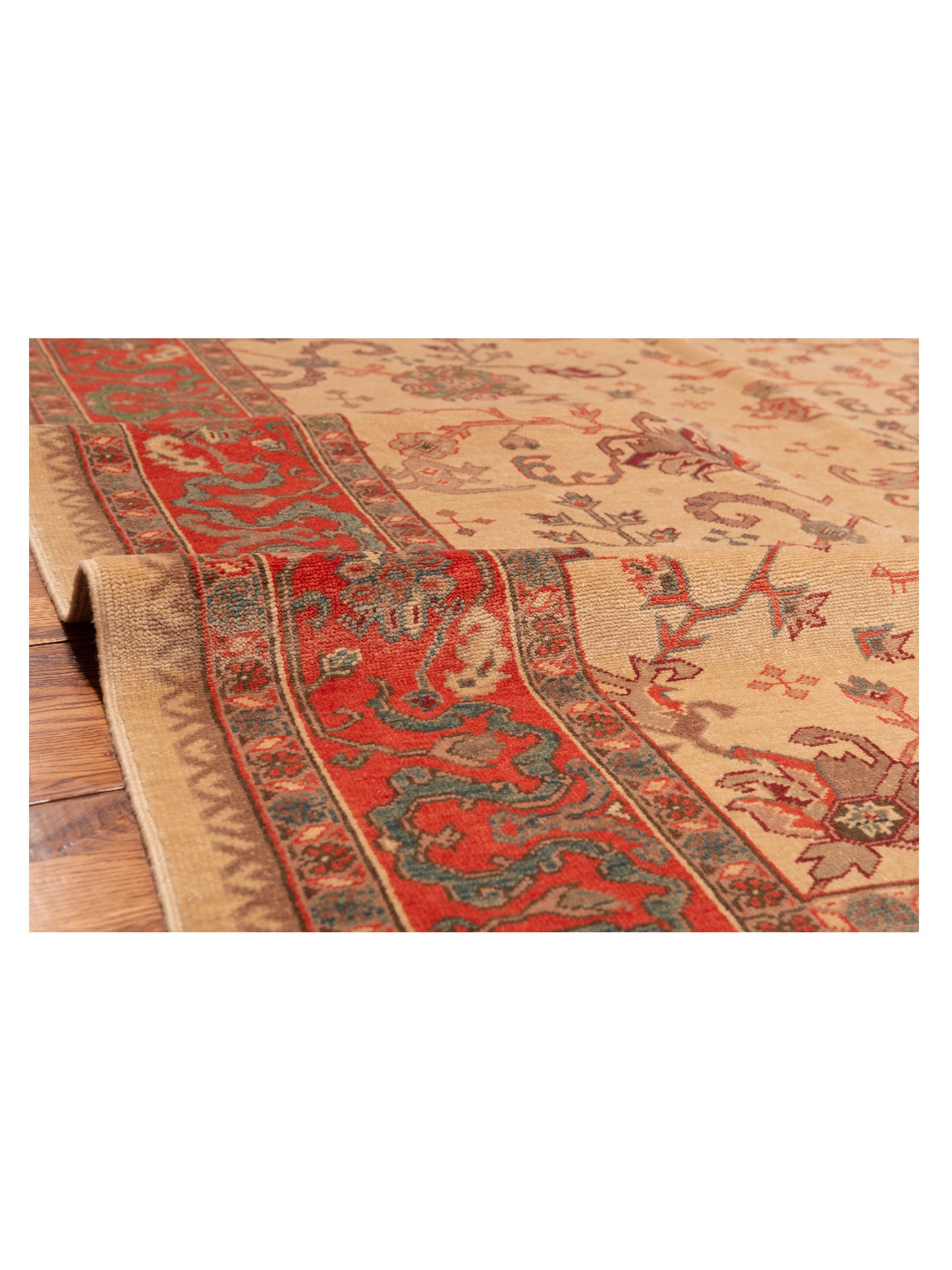 Antiqua Loom Ivory Rust 6.8x9.7 Hand Knotted Rug