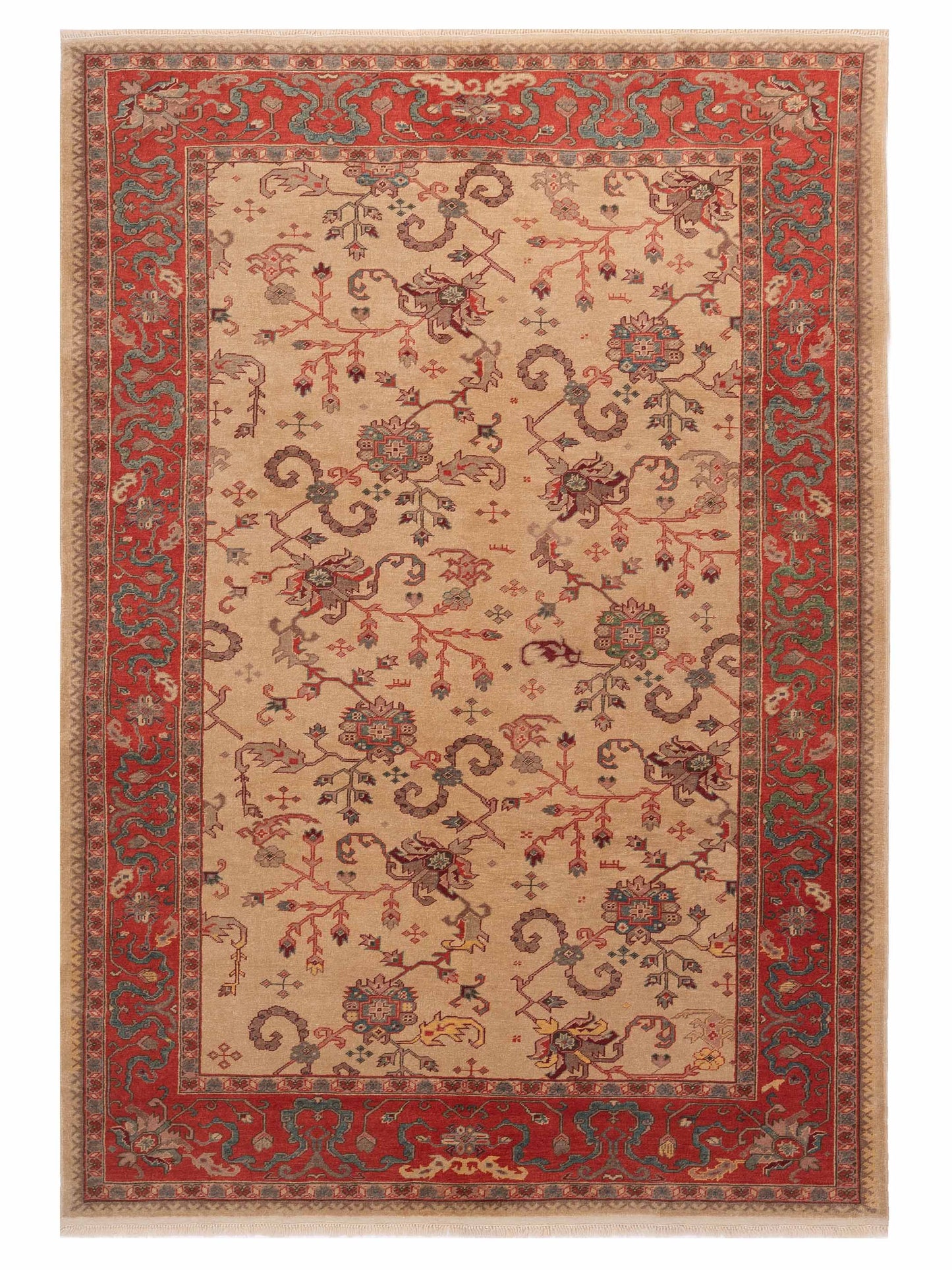 Pasha Antique Loom  Ivory Rust Traditional