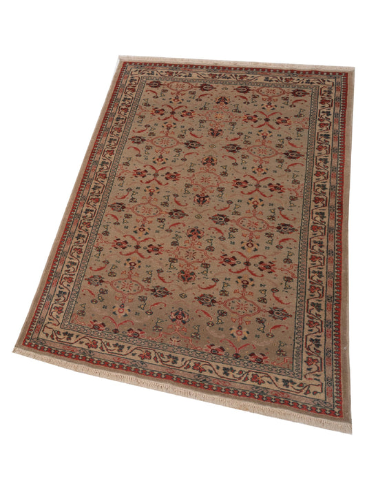 Antiqua Loom Beige Ivory 4x6 Hand Knotted Rug