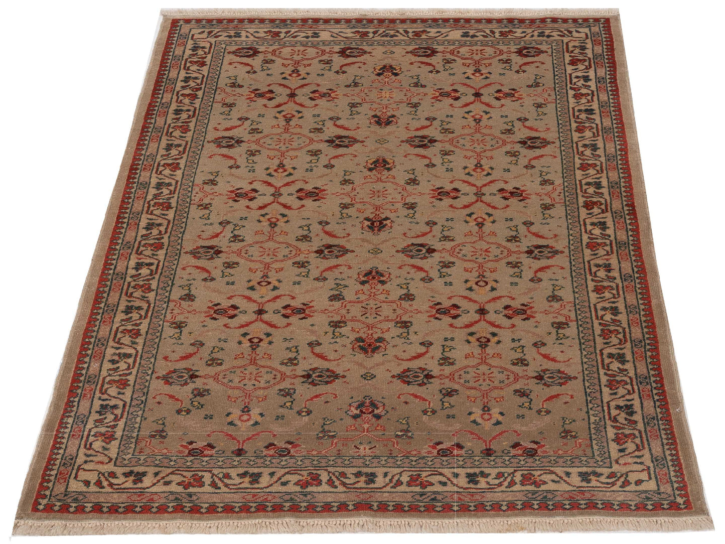 Antiqua Loom Beige Ivory 4x6 Hand Knotted Rug
